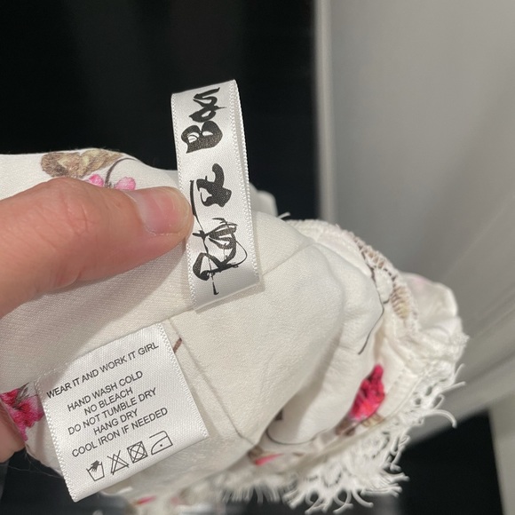 RAT & BOA THE BONITA SET WHITE large crop top skirt roses floral set - Picture 4 of 11